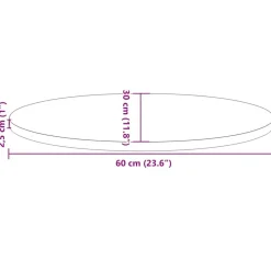 vidaXL Tablero de mesa ovalado madera maciza pino 60x30x2,5 cm Blanco Hot