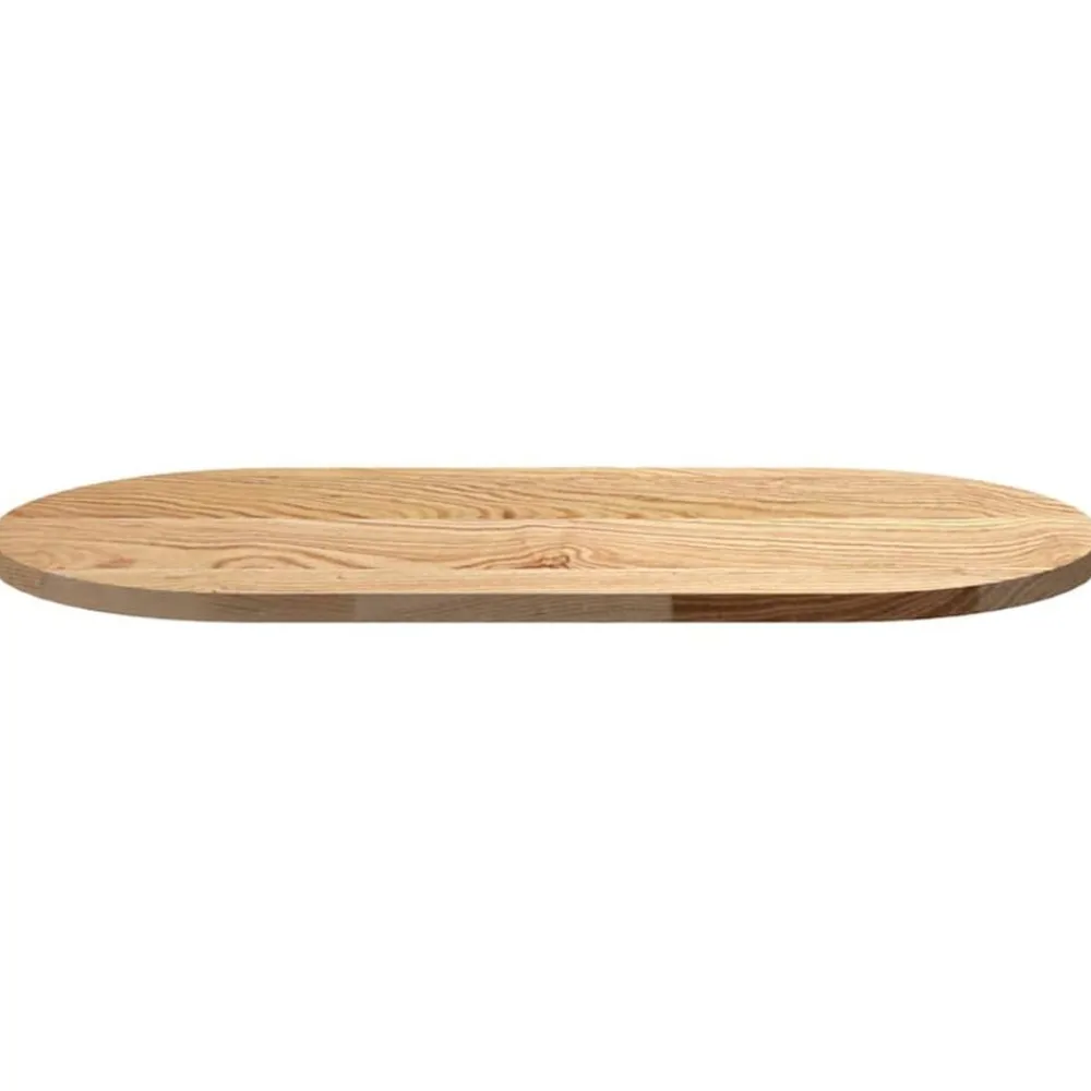 vidaXL Accesorios Para Mesas-Tablero de mesa ovalado madera maciza de roble 80x40x2 cm