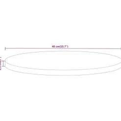 vidaXL Accesorios Para Mesas-Tablero de mesa redondo madera maciza mango rugosa Ø 40x2,5 cm