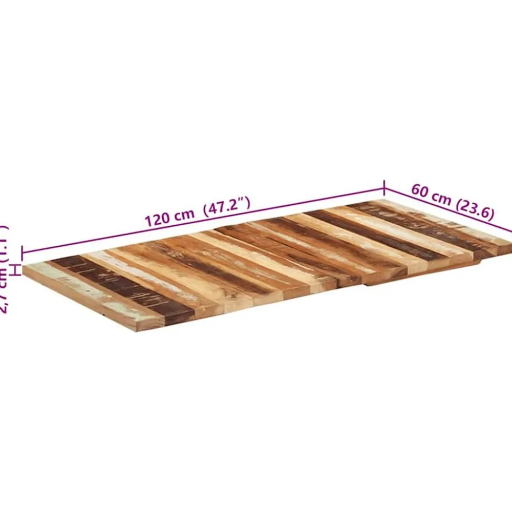 vidaXL Tablero de mesa rectangular madera maciza 60x120 cm 25-27 mm Sale
