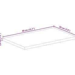 vidaXL Tablero de mesa rectangular madera maciza acacia 40x20x3,8 cm Madera de acacia (natural) Discount
