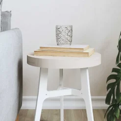 vidaXL Tablero de mesa redondo madera maciza de pino Ø30x3 cm Blanco