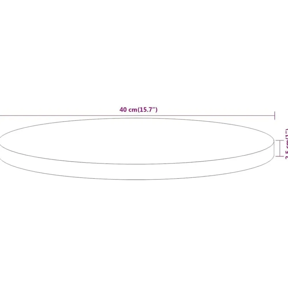 vidaXL Tablero de mesa redondo madera maciza de acacia Ø40x2,5 cm Madera de acacia (natural) Outlet