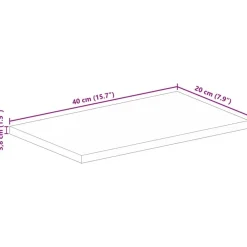 vidaXL Accesorios Para Mesas-Tablero de mesa rectangular madera maciza mango 40x20x3,8 cm