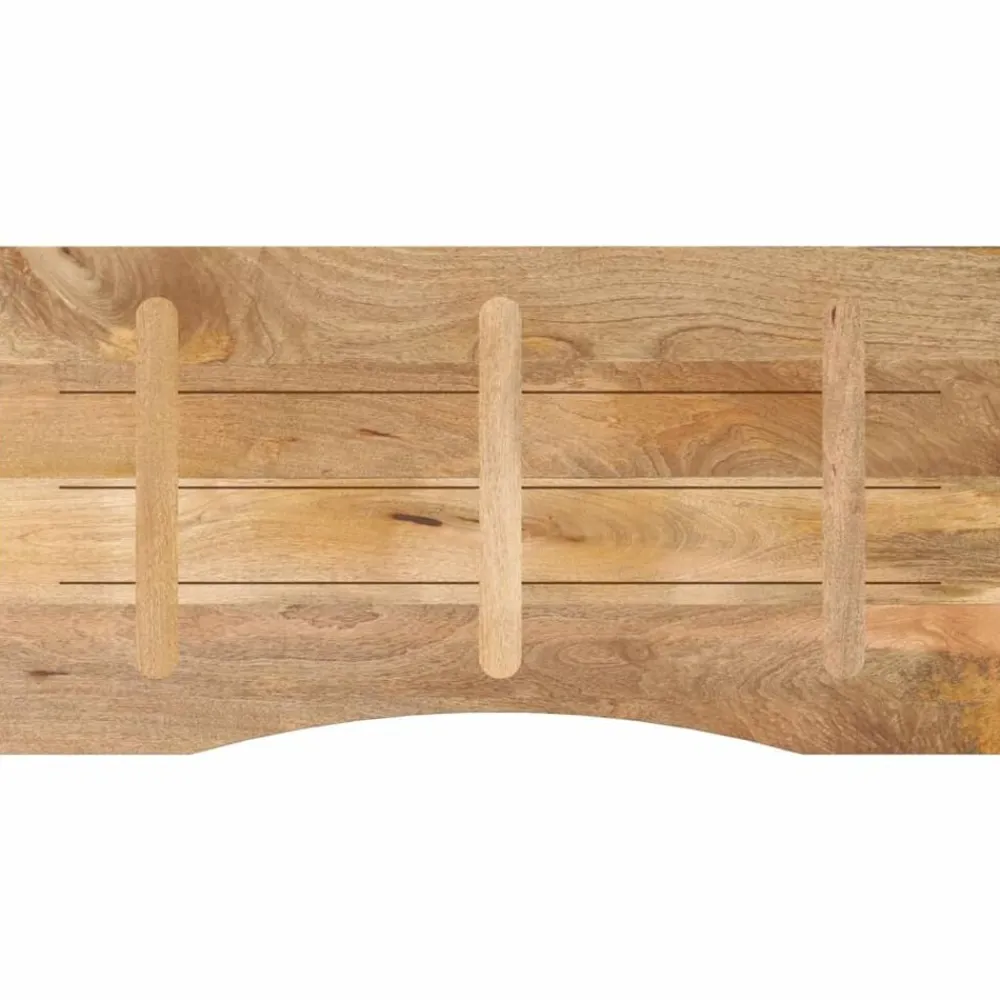 vidaXL Accesorios Para Mesas-Tablero escritorio con curva madera mango rugosa 140x60x2,5 cm