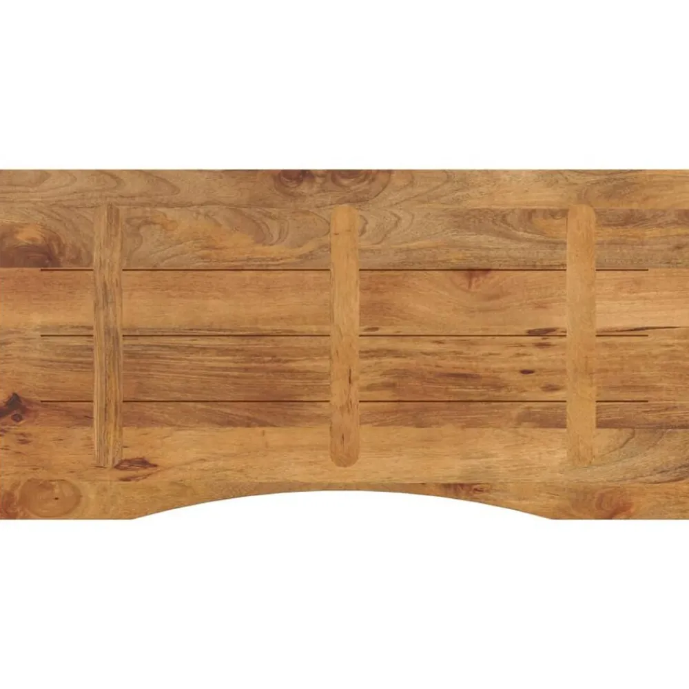 vidaXL Accesorios Para Mesas-Tablero escritorio con curva madera mango rugosa 120x50x2,5 cm