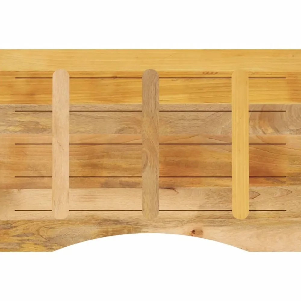 vidaXL Accesorios Para Mesas-Tablero escritorio con curva madera mango rugosa 100x60x2,5 cm