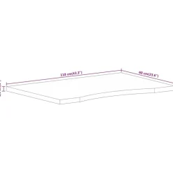 vidaXL Accesorios Para Mesas-Tablero escritorio con curva madera mango rugosa 110x60x2,5 cm