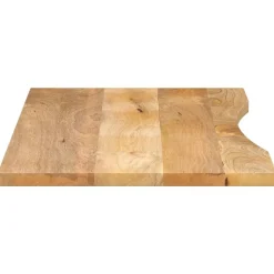 vidaXL Tablero escritorio con curva madera mango rugosa 140x50x2,5 cm Outlet