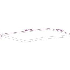 vidaXL Tablero escritorio con curva madera mango rugosa 100x50x2,5 cm Online