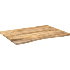 vidaXL Tablero escritorio con curva madera mango rugosa 110x80x2,5 cm