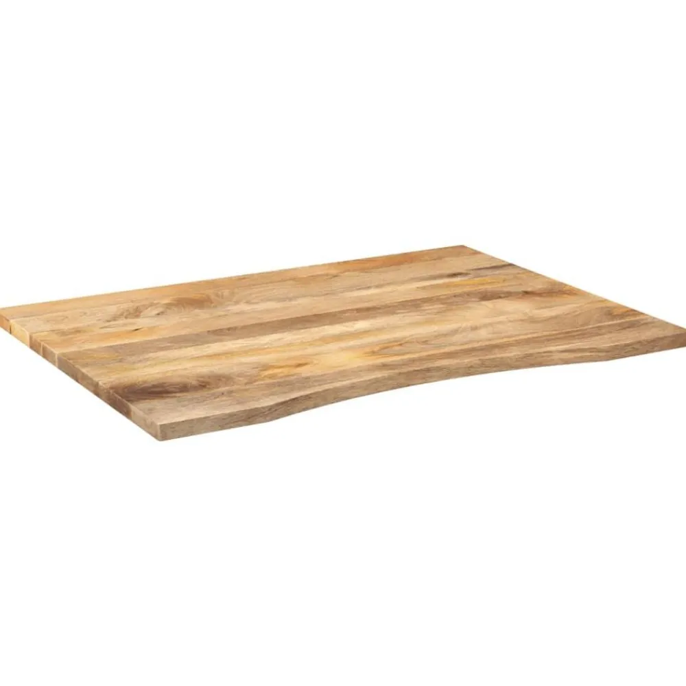 vidaXL Tablero escritorio con curva madera mango rugosa 110x80x2,5 cm