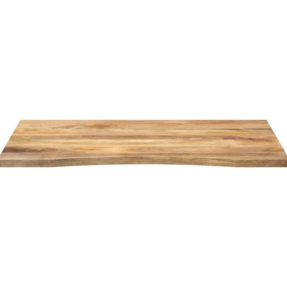 vidaXL Tablero escritorio con curva madera mango rugosa 110x80x2,5 cm