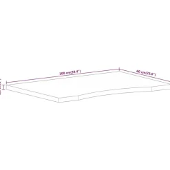 vidaXL Accesorios Para Mesas-Tablero escritorio con curva madera mango rugosa 100x60x2,5 cm
