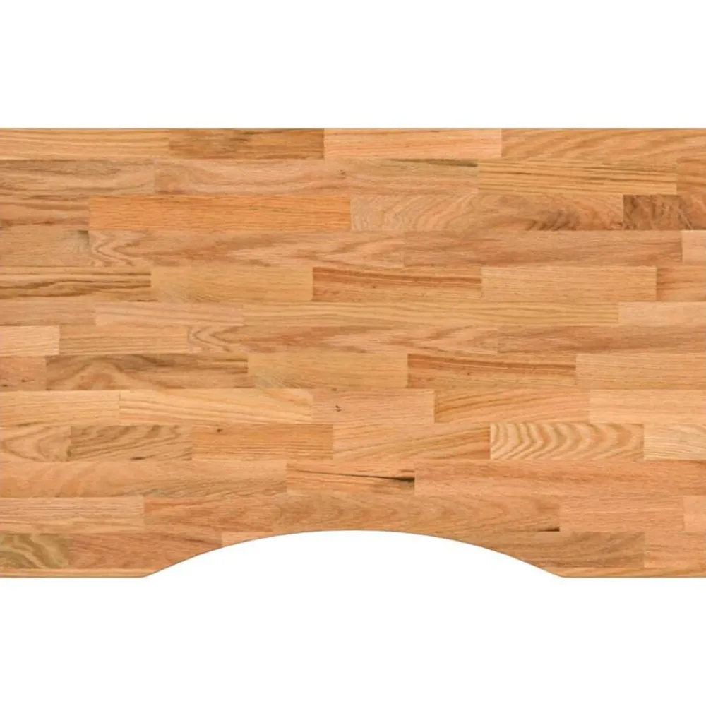 vidaXL Tablero escritorio rectangular madera maciza roble marrón claro Marrón claro New