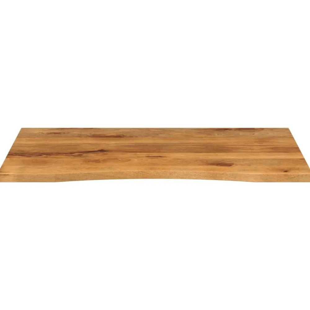 vidaXL Tablero escritorio con curva madera mango rugosa 110x80x2,5 cm New