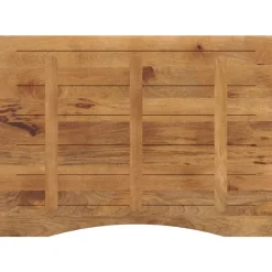 vidaXL Tablero escritorio con curva madera mango rugosa 110x80x2,5 cm New