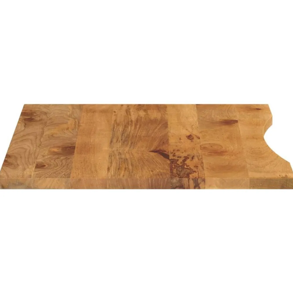 vidaXL Accesorios Para Mesas-Tablero escritorio con curva madera mango rugosa 100x80x2,5 cm