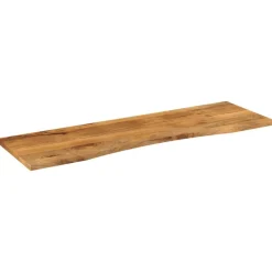 vidaXL Tablero escritorio con curva madera mango rugosa 160x50x2,5 cm Sale