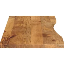 vidaXL Tablero escritorio con curva madera mango rugosa 160x50x2,5 cm Sale