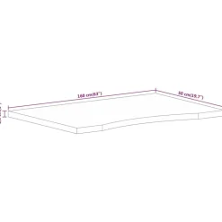 vidaXL Tablero escritorio con curva madera mango rugosa 160x50x2,5 cm Sale
