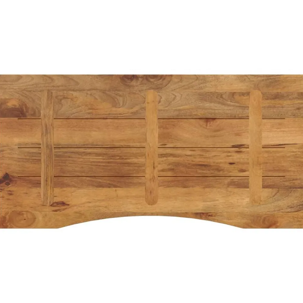 vidaXL Tablero escritorio con curva madera mango rugosa 110x50x2,5 cm Hot