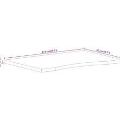 vidaXL Tablero escritorio con curva madera mango rugosa 110x50x2,5 cm Hot