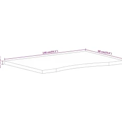 vidaXL Accesorios Para Mesas-Tablero escritorio con curva madera mango rugosa 140x60x2,5 cm