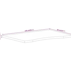 vidaXL Tablero escritorio con curva madera mango rugosa 140x50x2,5 cm Online