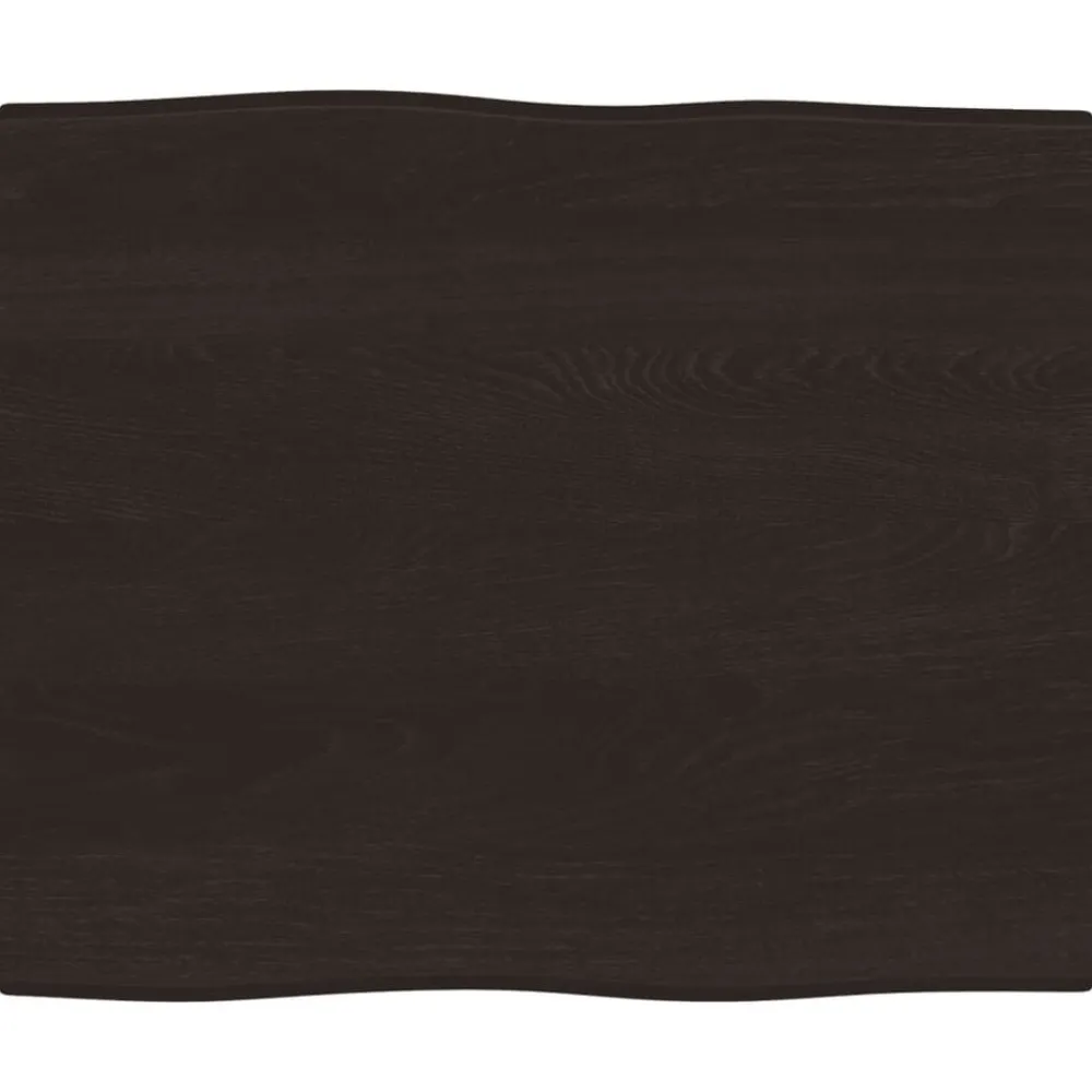vidaXL Tablero mesa madera tratada borde vivo marrón 60x50x(2-4) cm Marrón oscuro New
