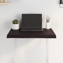vidaXL Tablero mesa madera tratada borde vivo marrón 60x50x(2-4) cm Marrón oscuro New