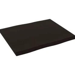 vidaXL Tablero mesa madera tratada borde vivo marrón 60x50x(2-4) cm Marrón oscuro New