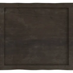 vidaXL Tablero mesa madera tratada borde vivo marrón 60x50x(2-4) cm Marrón oscuro New