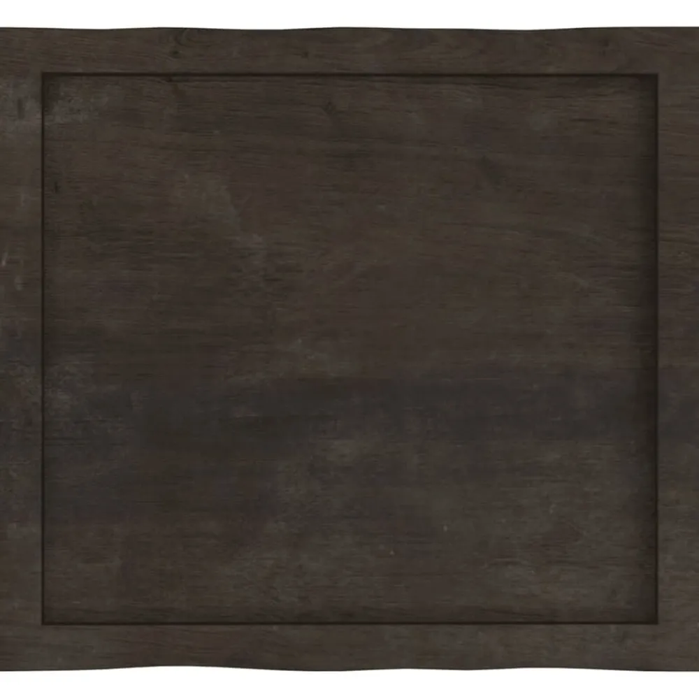 vidaXL Tablero mesa madera tratada borde vivo marrón 60x50x(2-4) cm Marrón oscuro New