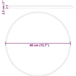 vidaXL Tablero para mesa mármol Ø40x2,5 cm Negro Clearance