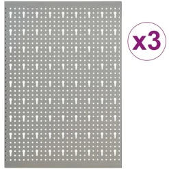 vidaXL Accesorios De Bricolaje-Tableros de clavijas para pared 3 unidades acero 40x58 cm