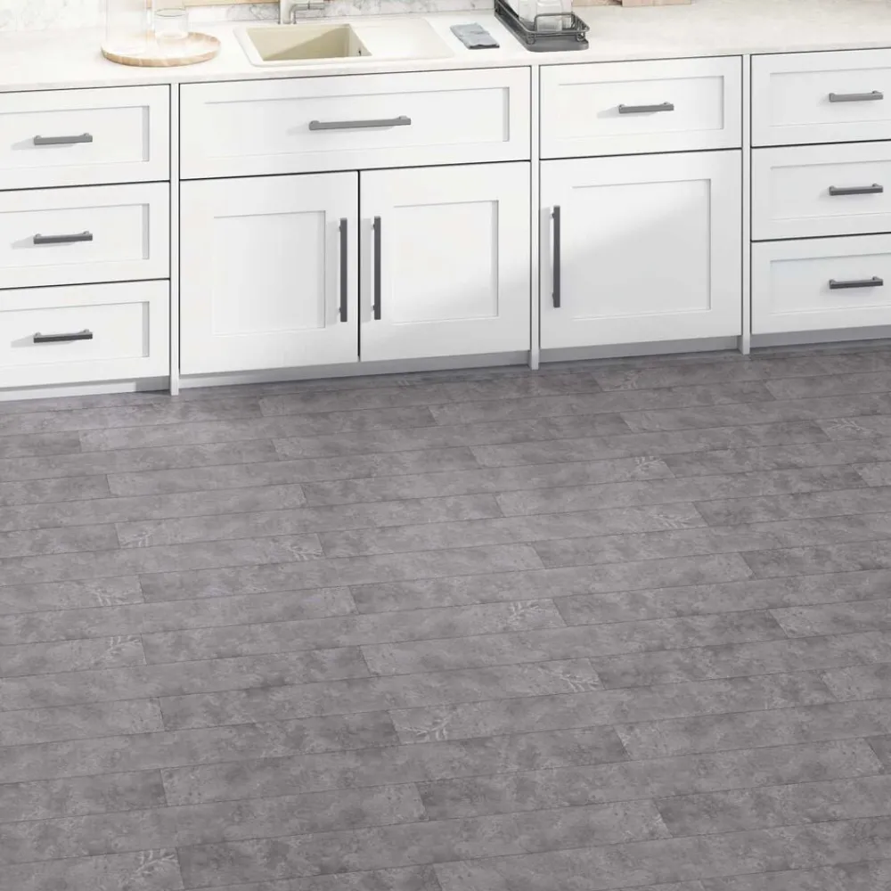 vidaXL Tableros de Suelo 36 pcs 5,02 m² PVC Gris concreto Discount