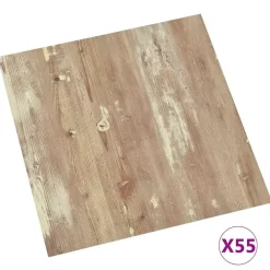 vidaXL Tableros de Suelo 55 pcs Marrón 5,11 m² PVC Hot