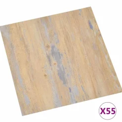 vidaXL Materiales De Construcción-Tableros de Suelo 55 pcs Marrón 5,11 m² PVC