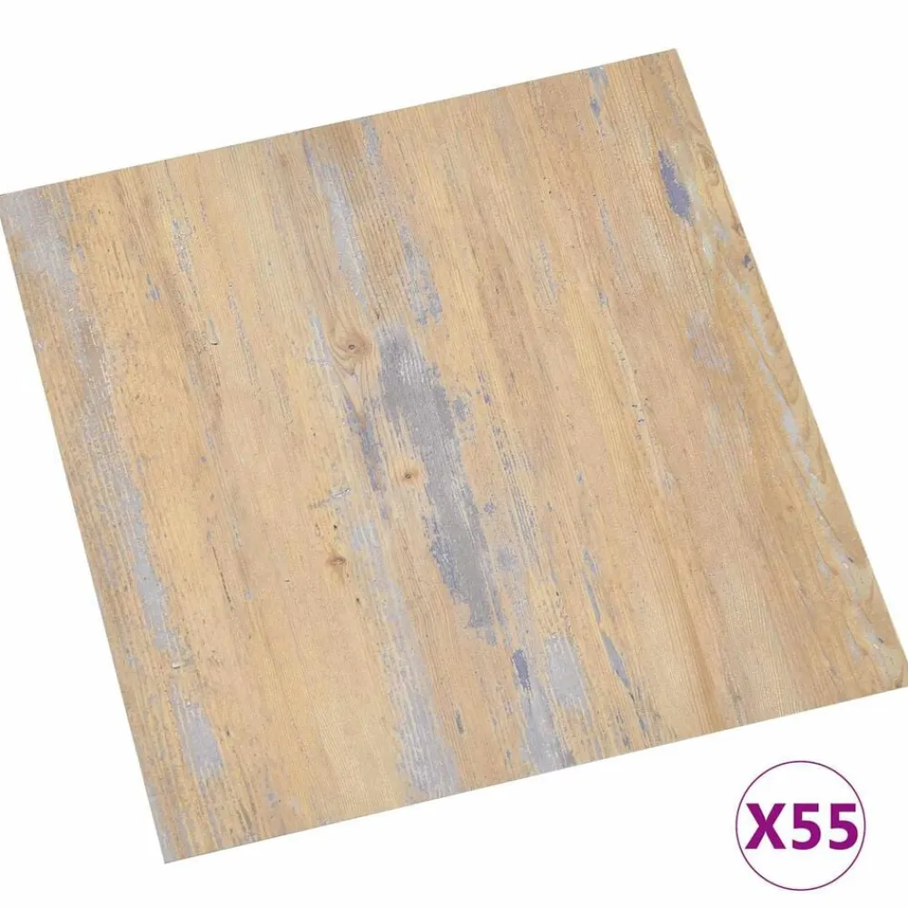 vidaXL Materiales De Construcción-Tableros de Suelo 55 pcs Marrón 5,11 m² PVC