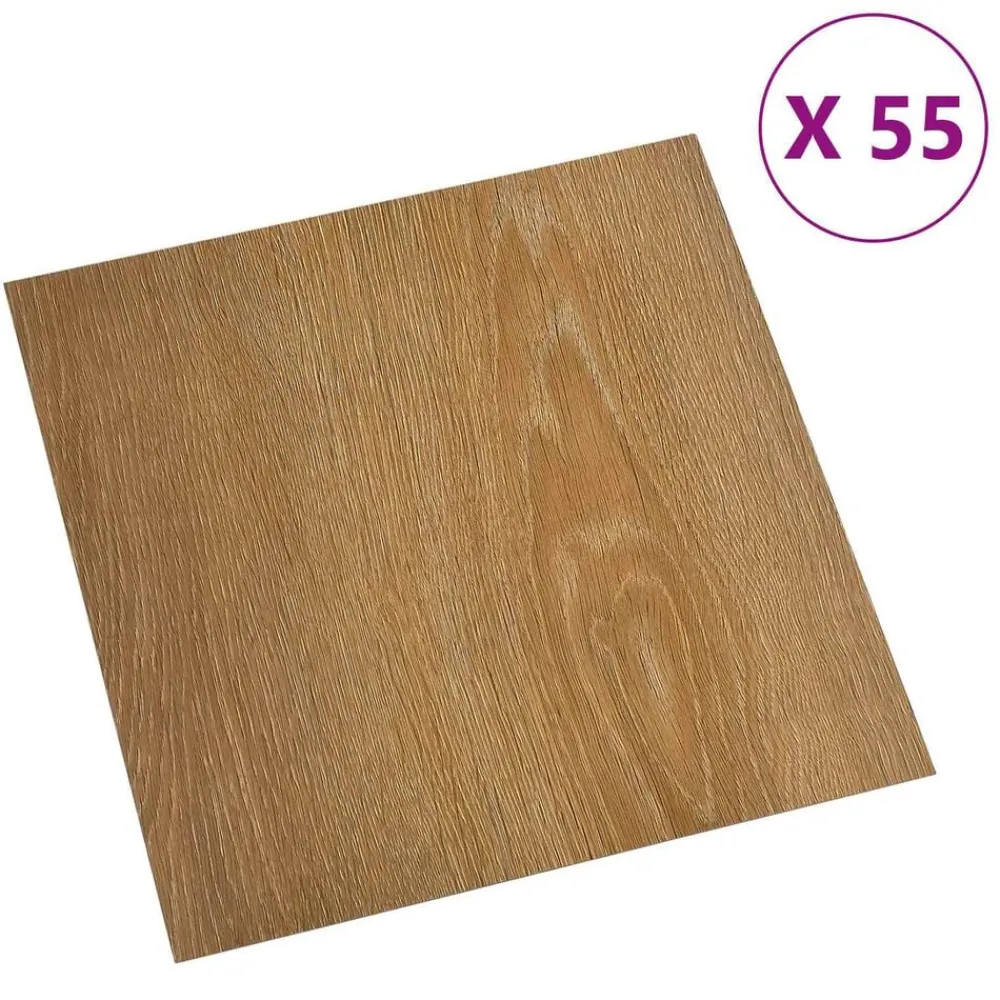 vidaXL Materiales De Construcción-Tableros de Suelo 55 pcs Marrón 5,11 m² PVC