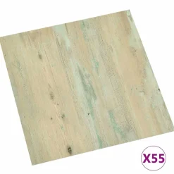 vidaXL Materiales De Construcción-Tableros de Suelo 55 pcs Marrón Claro 5,11 m² PVC