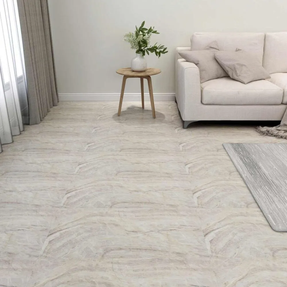 vidaXL Materiales De Construcción-Tableros de Suelo 55 pcs Beige 5,11 m² PVC