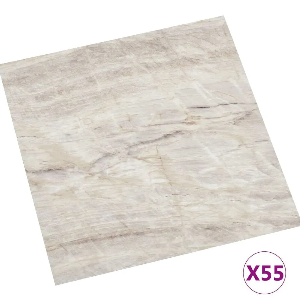 vidaXL Materiales De Construcción-Tableros de Suelo 55 pcs Beige 5,11 m² PVC