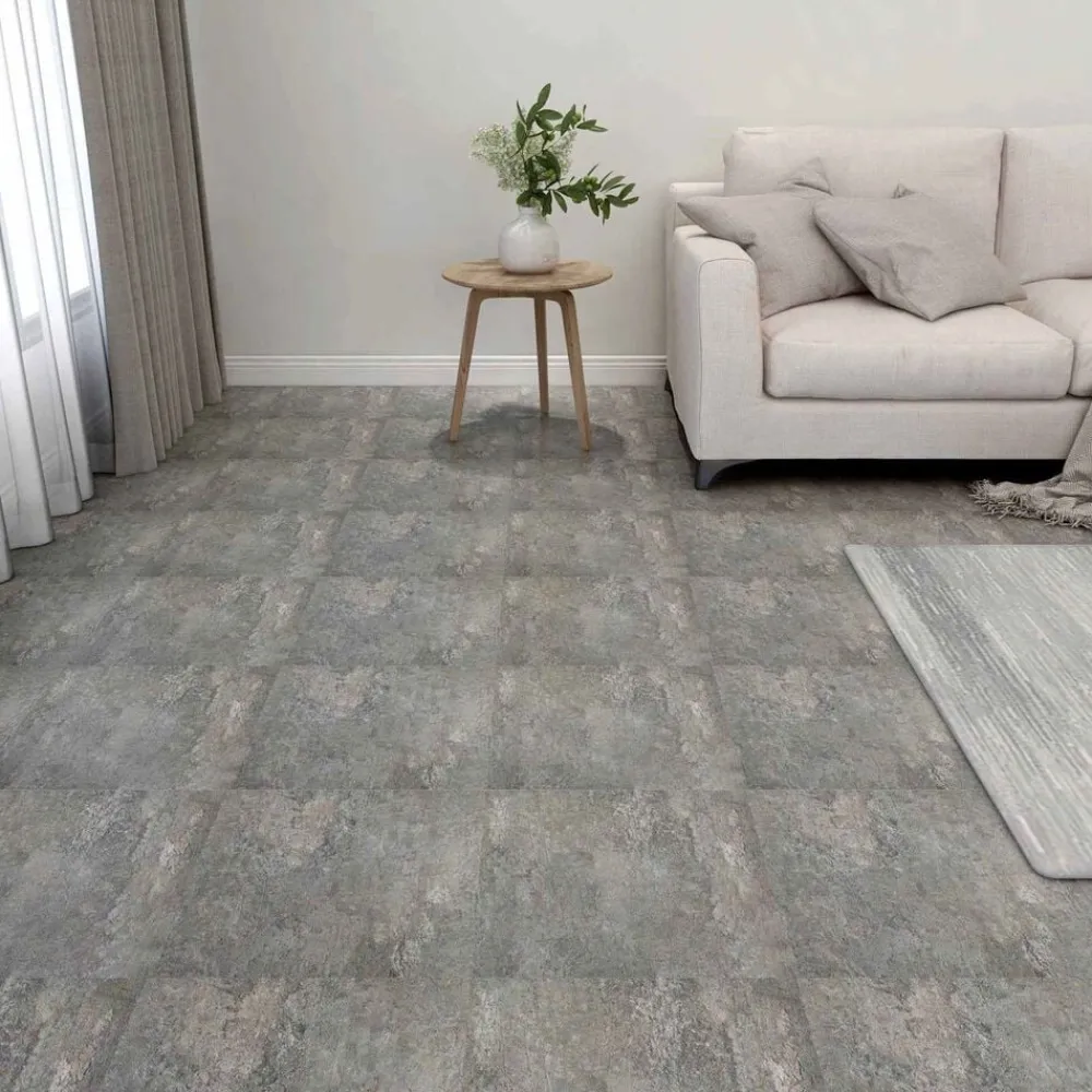 vidaXL Materiales De Construcción-Tableros de Suelo 55 pcs Gris 5,11 m² PVC