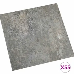 vidaXL Materiales De Construcción-Tableros de Suelo 55 pcs Gris 5,11 m² PVC