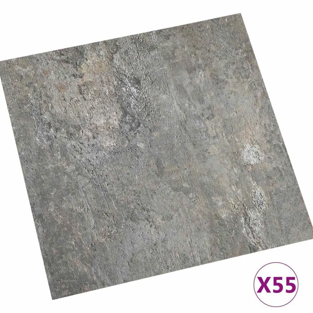 vidaXL Materiales De Construcción-Tableros de Suelo 55 pcs Gris 5,11 m² PVC