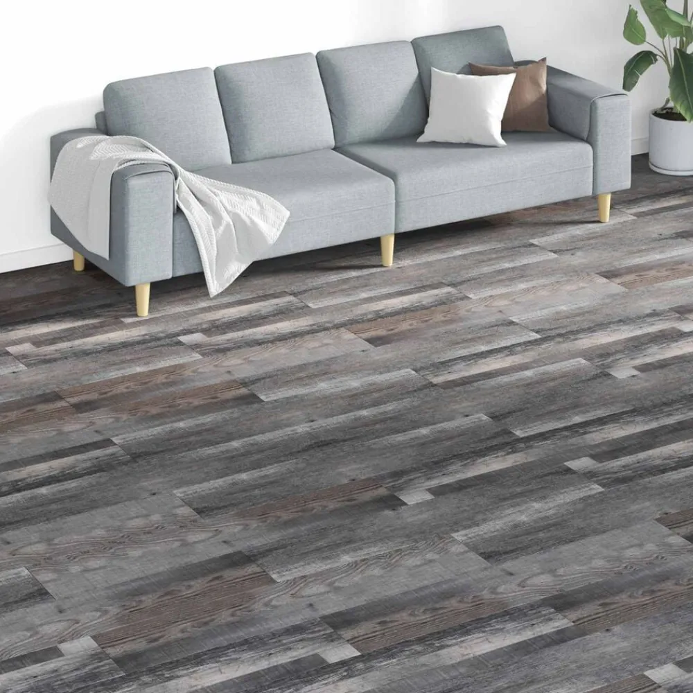 vidaXL Materiales De Construcción-Tableros de Suelo 18 pcs Gris 5,26 m² PVC