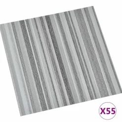 vidaXL Tableros de Suelo 55 pcs Gris Claro 5,11 m² PVC Rayas
