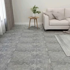 vidaXL Materiales De Construcción-Tableros de Suelo 55 pcs Gris Concreto 5,11 m² PVC